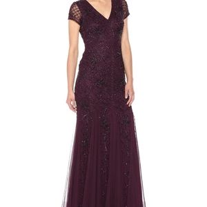 Adrianna Papell Short Sleeve Grid Floral Dress